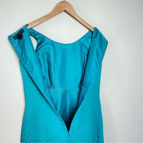 Jessica Howard Turquoise Sheath Dress | Sleeveless Shift MIDI Length Size 8 - Picture 8 of 16